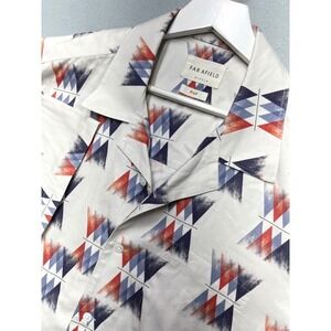 Far Afield Resort Camp Collar Shirt Mens Large Geometric Print BCI Cotton NWOT‎